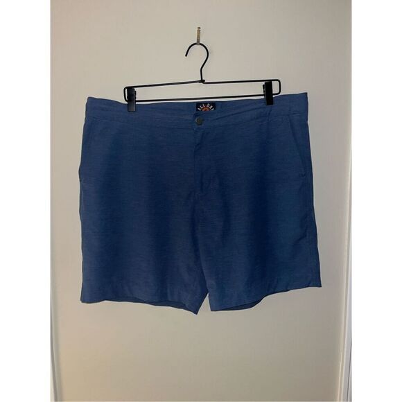 Faherty Mens All Day 9" Shorts Blue Flat Front Polyester/Cotton/Spandex 36 - Picture 1 of 5